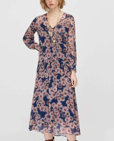  MAX&Co. - Đầm midi cổ V phom suông Floral Georgette 