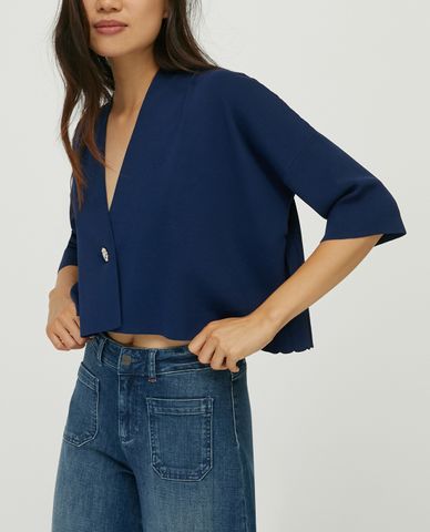  MAX&Co. - Áo cardigan nữ phom croptop Jewel Buttonn 