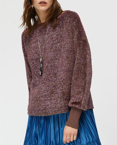  MAX&Co. - Áo len nữ tay dài Plush Iridescent Lamé 