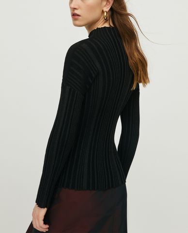  MAX&Co. - Áo len nữ cổ tròn tay dài 3D Lamé 