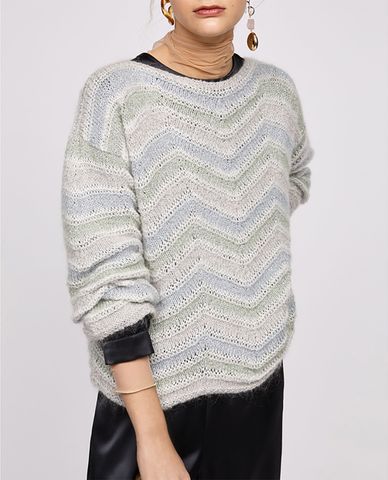  MAX&Co. - Áo len nữ tay dài họa tiết ziczac Praia 