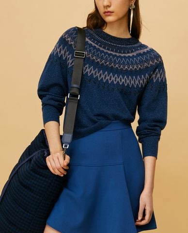  MAX&Co. - Áo len nữ phom suông tay dài Lamé Jacquard 