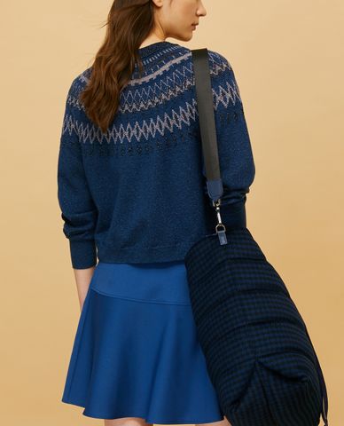  MAX&Co. - Áo len nữ phom suông tay dài Lamé Jacquard 