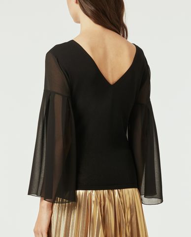  MAX&Co. - Áo kiểu nữ cổ V tay dài loe rộng nữ tính 