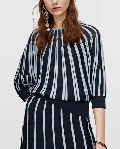  MAX&Co. - Áo len nữ cổ tròn tay cánh dơi 3D Ribbing 