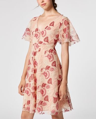  MAX&Co. - Đầm mini ngắn tay cổ V tay ngắn phối họa tiết thời trang 