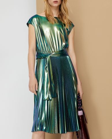  MAX&Co. - Đầm midi xếp li tay ngắn Pleated Laminated 