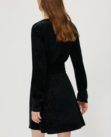  MAX&Co. - Đầm mini cổ V tay dài Glitter Velvet 