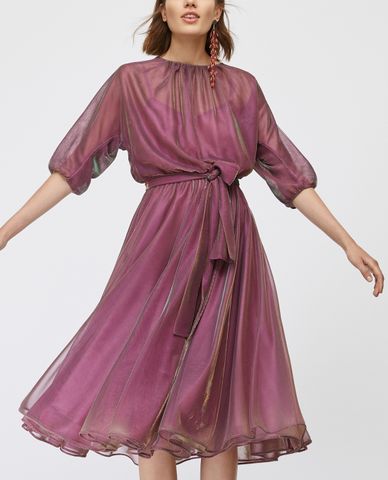  MAX&Co. - Đầm midi tay lở xếp li Iridescent Tulle 