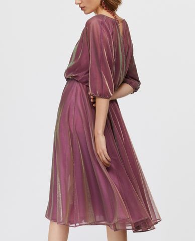  MAX&Co. - Đầm midi tay lở xếp li Iridescent Tulle 