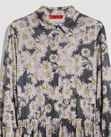  MAX&Co. - Đầm midi cổ bẻ tay dài Long Jersey Lamé 