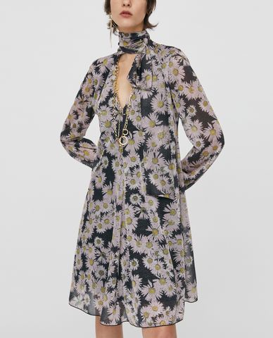  MAX&Co. - Đầm mini cổ V tay dài A Line In Jersey Lamé 