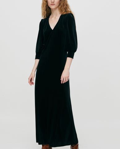  MAX&Co. - Đầm midi cổ V tay phồng Velvet 