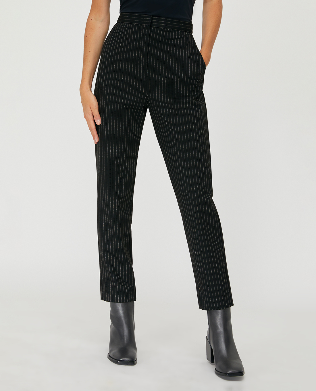 MAX&Co. - Quần nữ ống đứng phom suông Pinstripe Lamé