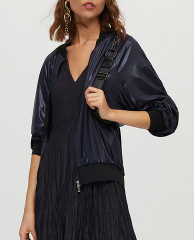  MAX&Co. - Áo khoác nữ bomber cổ cao Glossy Jersey 