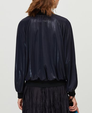  MAX&Co. - Áo khoác nữ bomber cổ cao Glossy Jersey 