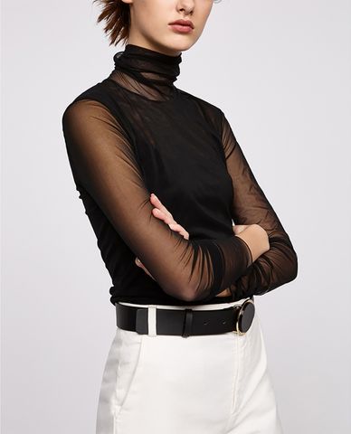  MAX&Co. - Áo kiểu nữ xuyên thấu cổ lọ Preludio 