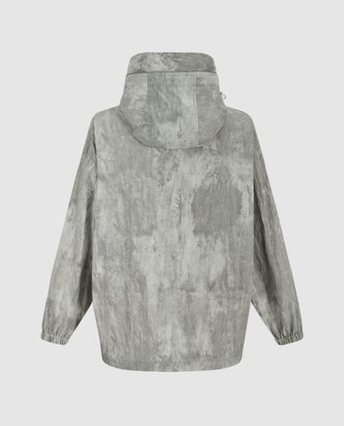  URBAN REVIVO - Áo hoodie nam tay dài phối zip Half Placke 