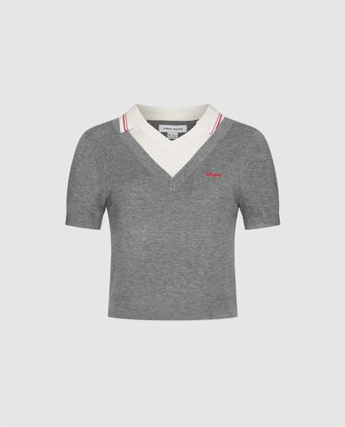  URBAN REVIVO - Áo dệt kim nữ cổ bẻ thanh lịch 