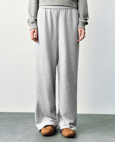  URBAN REVIVO - Quần dài nữ ống rộng lưng thun Elastic Waist Wide 