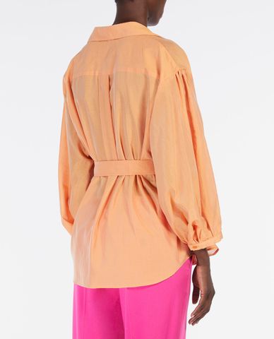  WEEKEND MAX MARA - Áo kiểu nữ cổ bẻ tay phồng đắp chéo Silver 