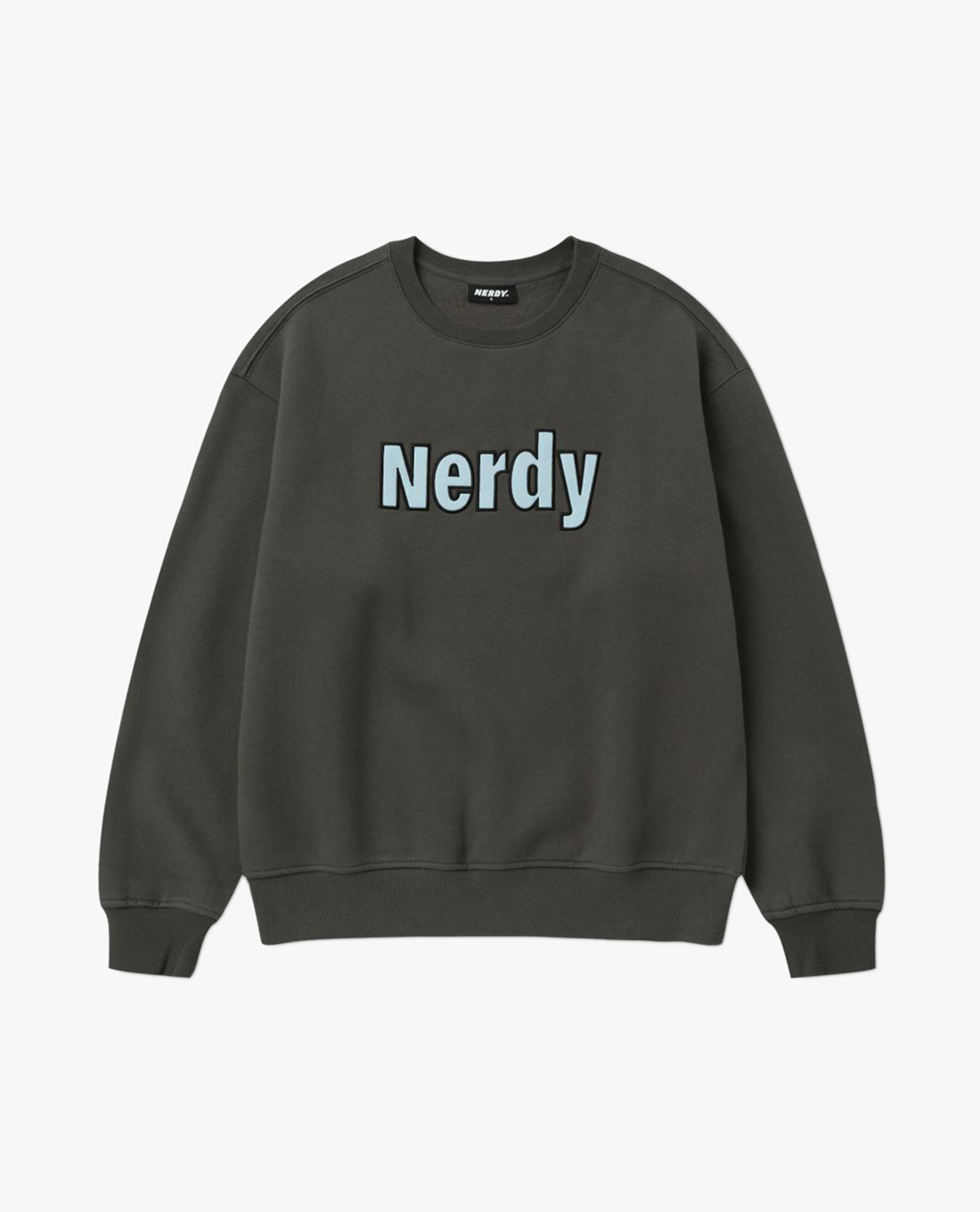NERDY - Áo sweatshirt nam cổ tròn tay dài Bold Logo Brushed