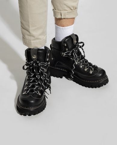  DSQUARED2 - Giày boots nam cổ cao thắt dây Canadian 