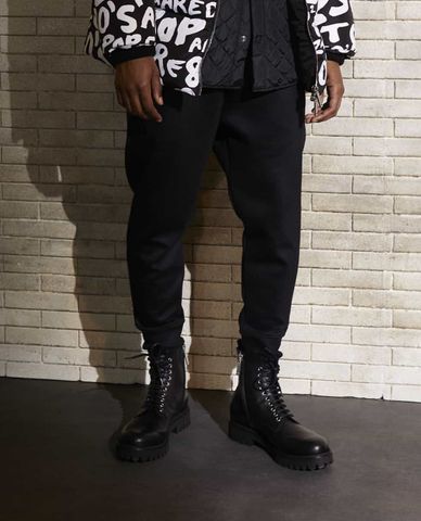  DSQUARED2 - Giày boots nam phối zip Be Icon 