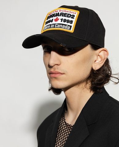  DSQUARED2 - Nón bóng chày nam thêu nổi Born In Canada 