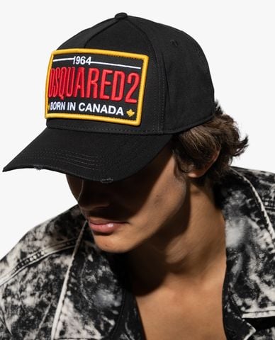  DSQUARED2 - Nón bóng chày nam rách vải thêu logo hiện đại 