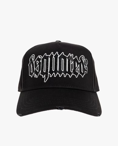  DSQUARED2 - Nón bóng chày nam phối logo phong cách Gothic 