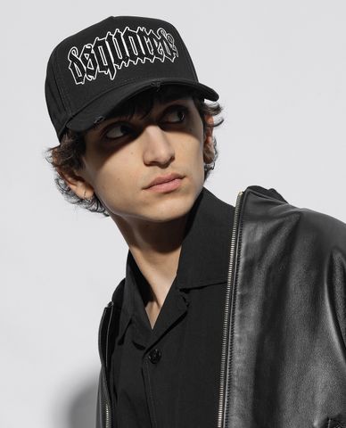  DSQUARED2 - Nón bóng chày nam phối logo phong cách Gothic 