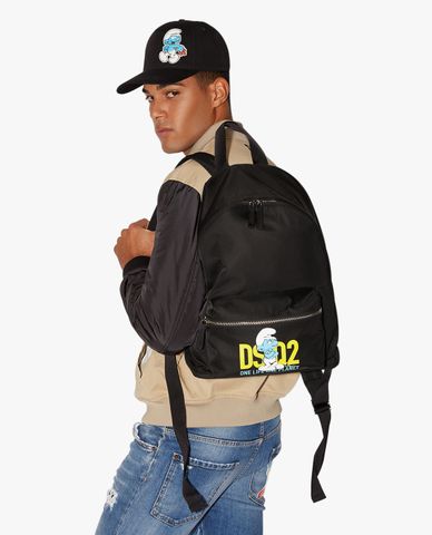  DSQUARED2 - Balo nam chữ nhật phối zip Smurfs 