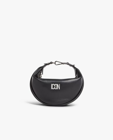  DSQUARED2 - Túi xách tay nữ hình bán nguyệt Icon Clubbing Mini 