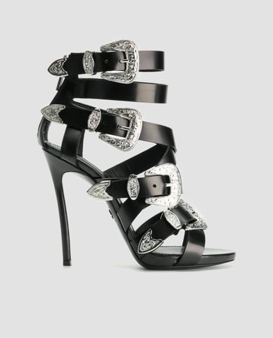  DSQUARED2 - Giày cao gót hở mũi dây phối khóa Gothika 