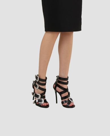  DSQUARED2 - Giày cao gót hở mũi dây phối khóa Gothika 