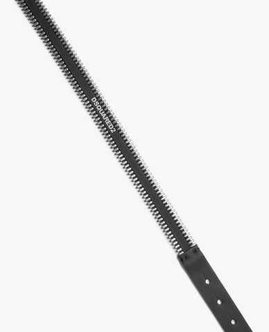  DSQUARED2 - Vòng cổ unisex choker da phong cách rock Zip Up 