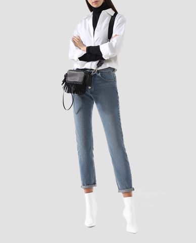  DSQUARED2 - Túi đeo vai nữ bằng da nhỏ phối tua rua Frame Bag 