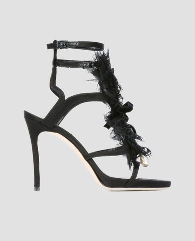  DSQUARED2 - Giày cao gót hở mũi dây phối khóa Victorian 