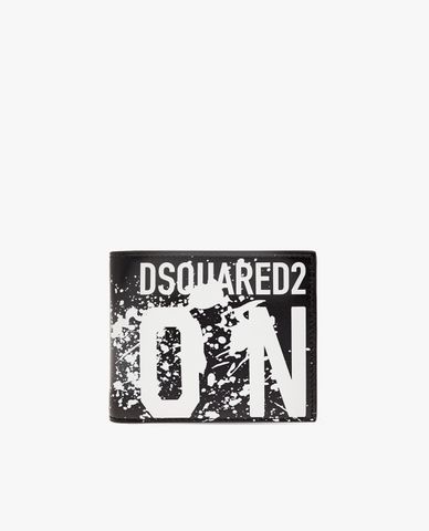  DSQUARED2 - Ví ngắn nam phom chữ nhật phối logo Icon 