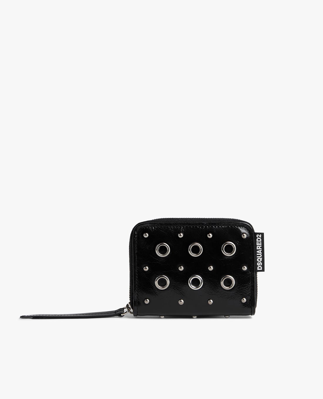 DSQUARED2 - Ví ngắn nữ phối zip và đinh tròn cá tính Gothic