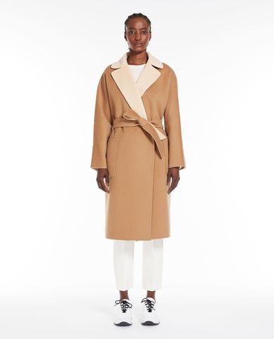  WEEKEND MAX MARA - Áo khoác măng tô nữ dáng dài phối thắt lưng Rail 