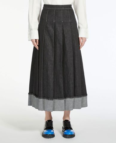  WEEKEND MAX MARA - Chân váy xếp li denim nữ Esposto 