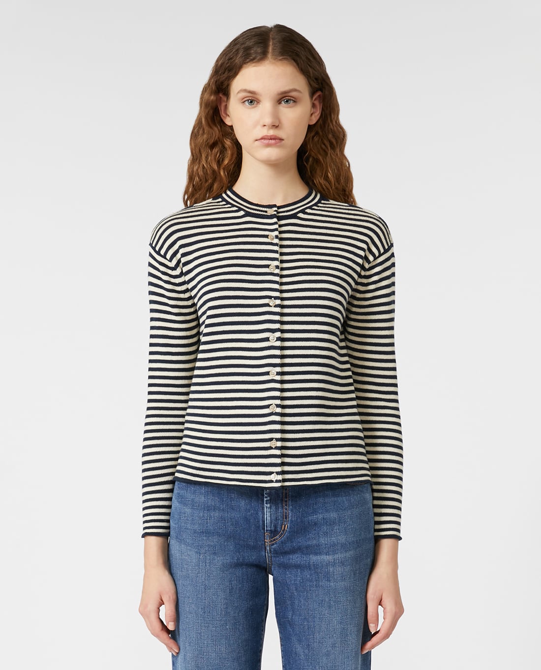 WEEKEND MAX MARA - Áo khoác dệt kim nữ cổ tròn tay dài Eritea