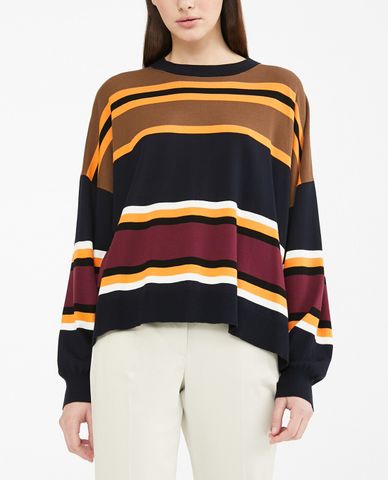  WEEKEND MAX MARA - Áo len nữ cổ tròn tay dài bo gấu thời trang 