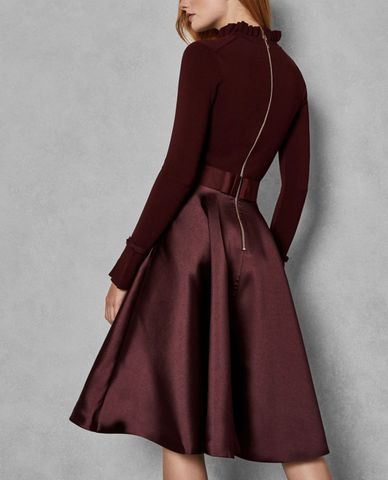  TED BAKER - Đầm xòe chữ A cổ cao tay dài Zadi 