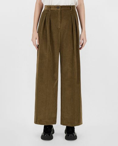  WEEKEND MAX MARA - Quần kiểu nữ ống rộng Cotton Velvet 