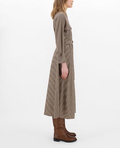  WEEKEND MAX MARA - Đầm midi sơ mi cột eo Wool Flannel 