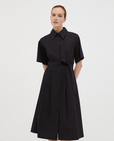  MAX&Co. - Đầm sơ mi xếp li midi cổ bẻ tay ngắn Zeppa 