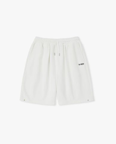  NERDY - Quần shorts unisex ống rộng lưng thun Bermuda 